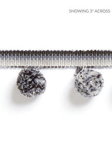 Scalamandre Osborne Pom Pom Fringe Charcoal Trim