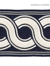 Scalamandre Guilloche Embroidered Tape Indigo Trim