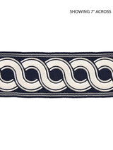 Scalamandre Guilloche Embroidered Tape Indigo Trim