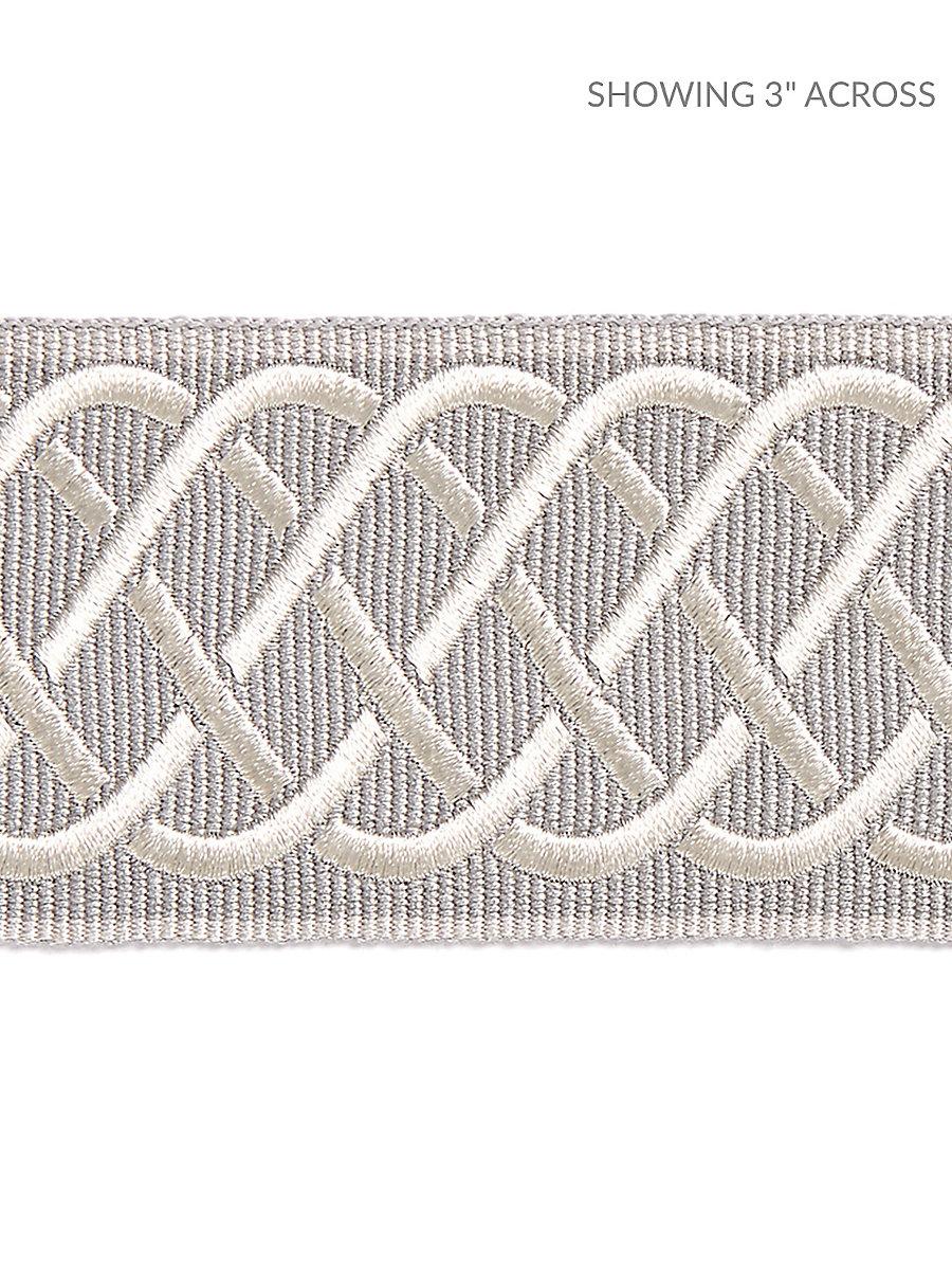 Scalamandre Helix Embroidered Tape Silver Grey Trim