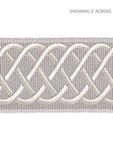 Scalamandre Helix Embroidered Tape Silver Grey Trim