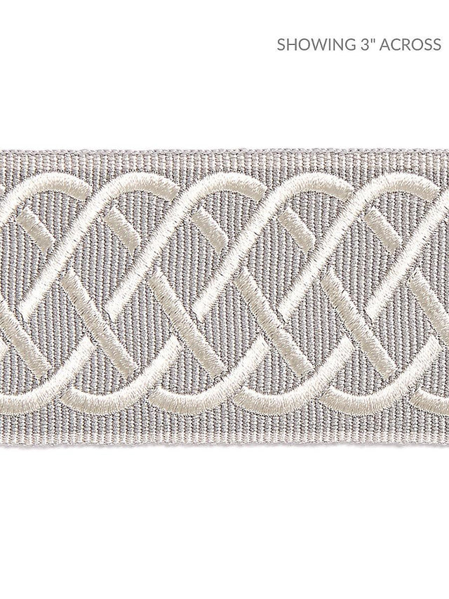 Scalamandre Helix Embroidered Tape Silver Grey Trim