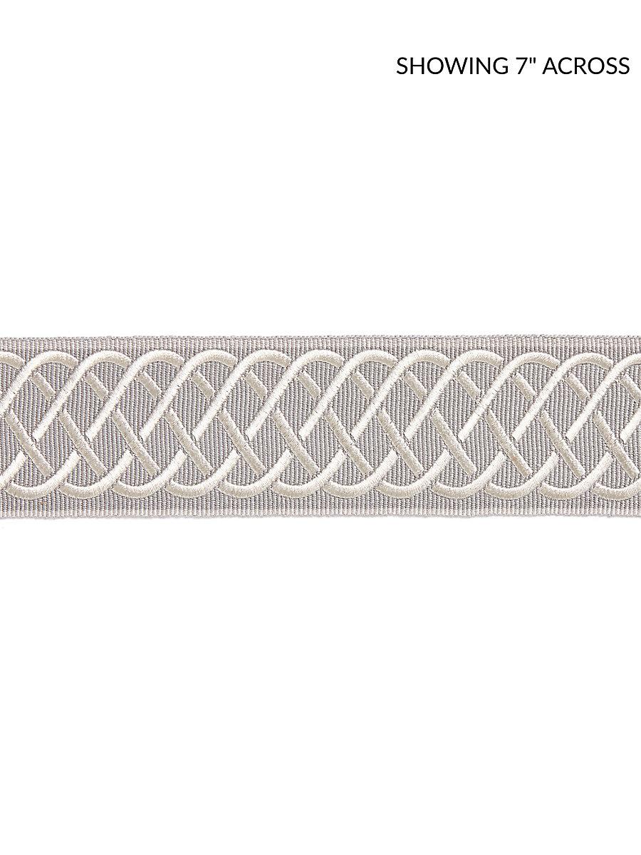 Scalamandre Helix Embroidered Tape Silver Grey Trim