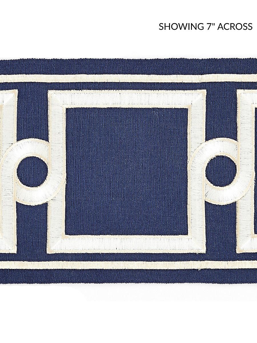 Scalamandre Square Link Embroidered Tape Indigo Trim