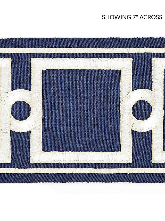 Scalamandre Square Link Embroidered Tape Indigo Trim