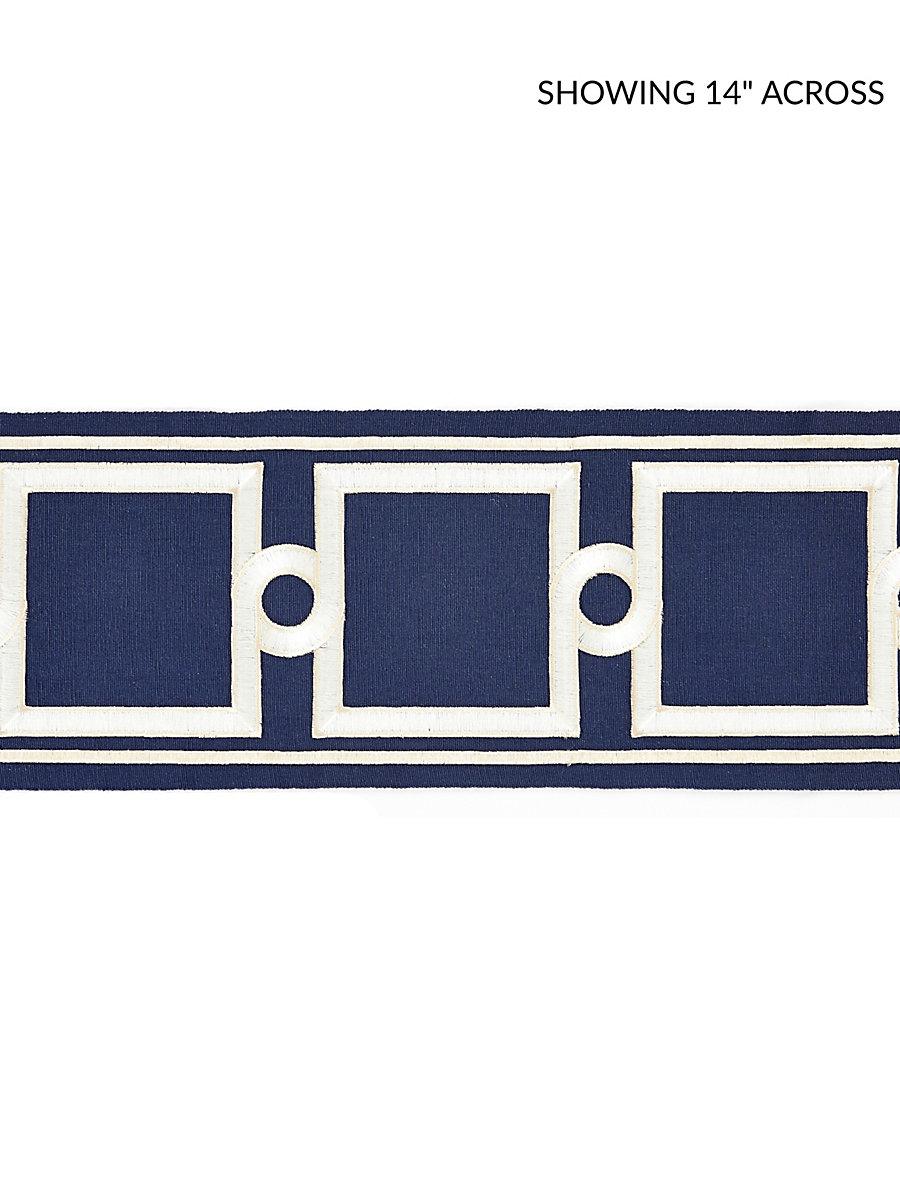 Scalamandre Square Link Embroidered Tape Indigo Trim