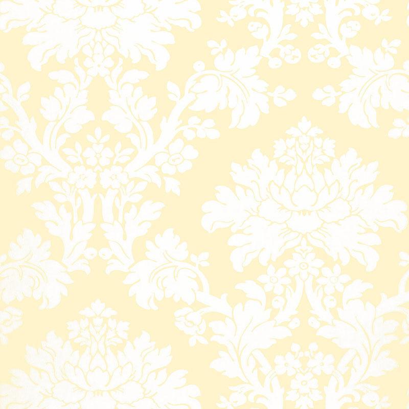 Schumacher Tierni Damask Buttercup Wallpaper