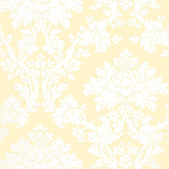 Schumacher Tierni Damask Buttercup Wallpaper