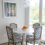 Schumacher Imperial Trellis Ii Ivory / Navy Fabric