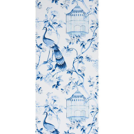 Schumacher Oiseaux Et Fleurs Porcelain Wallpaper