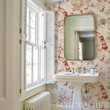 Schumacher Oiseaux Et Fleurs Cinnabar Wallpaper