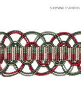 Scalamandre Le Havre Greens, Red Trim