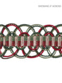 Scalamandre Le Havre Greens, Red Trim