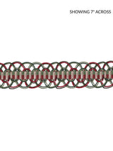 Scalamandre Le Havre Greens, Red Trim