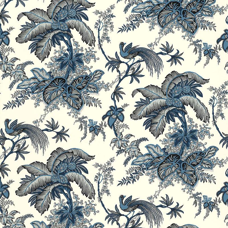 Schumacher Coconut Grove Lapis Wallpaper