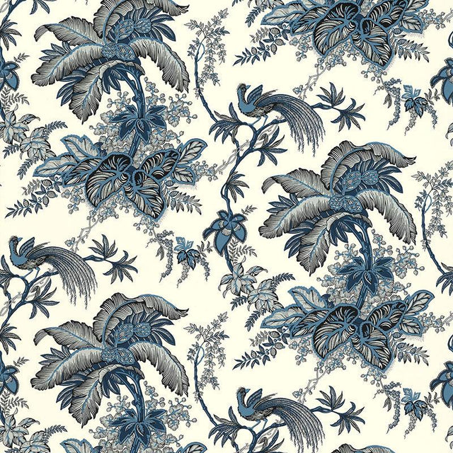 Schumacher Coconut Grove Lapis Wallpaper