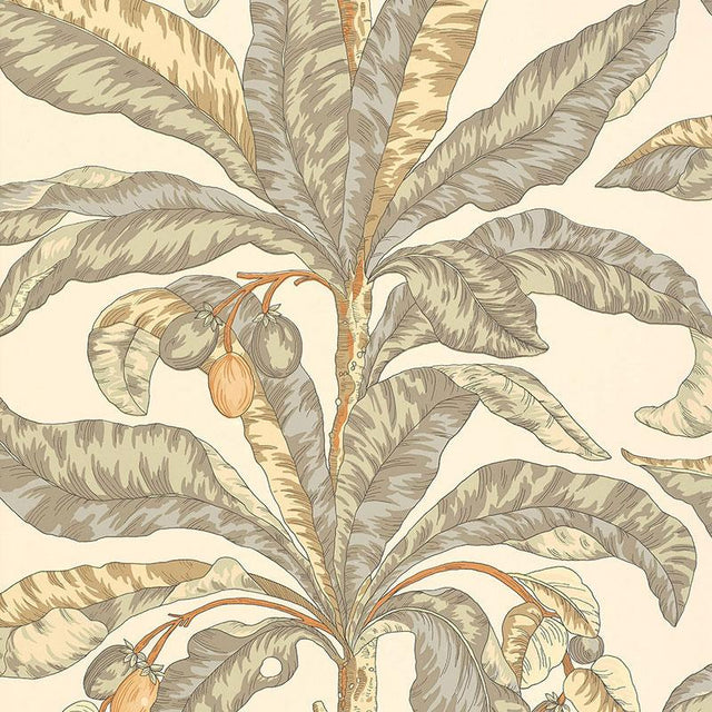 Schumacher Blair House Palm Vanilla & Aqua Wallpaper