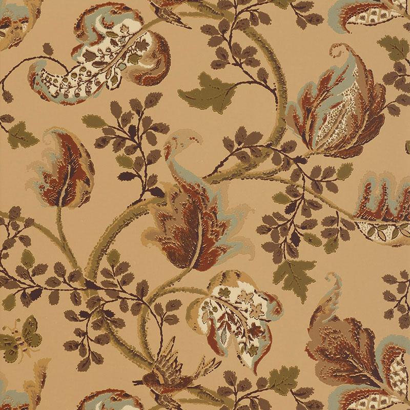 Schumacher Fox Hollow Honey And Smoke Wallpaper