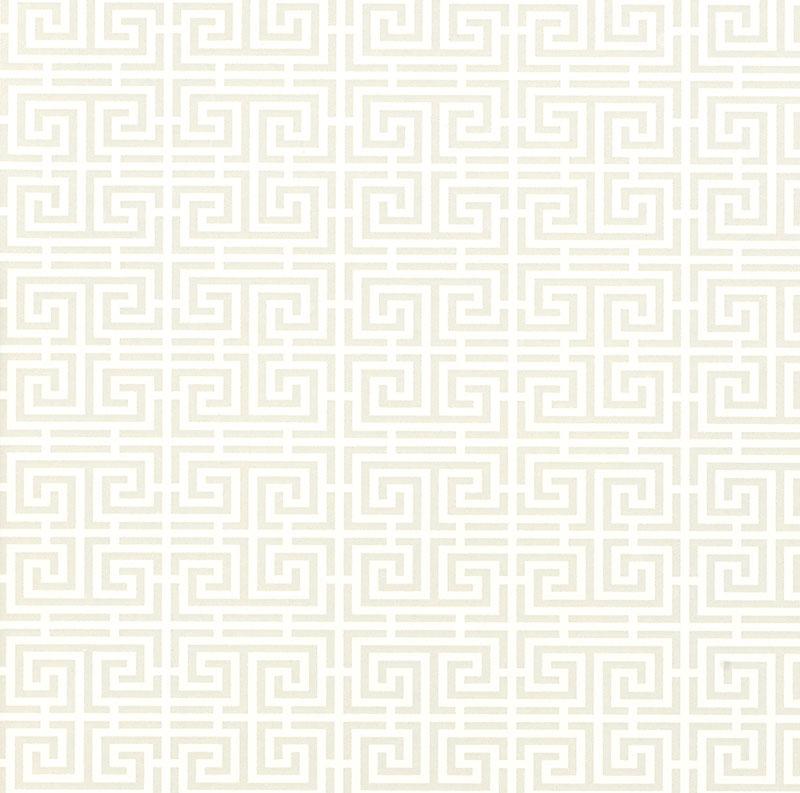 Schumacher Chinois Fret Alabaster Wallpaper