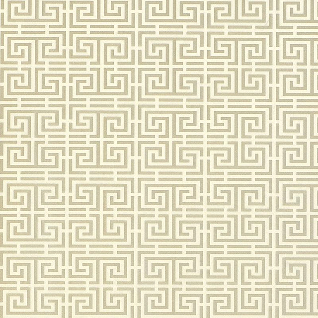 Schumacher Chinois Fret Pewter Wallpaper