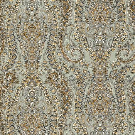 Schumacher Isabella Paisley Mineral Wallpaper