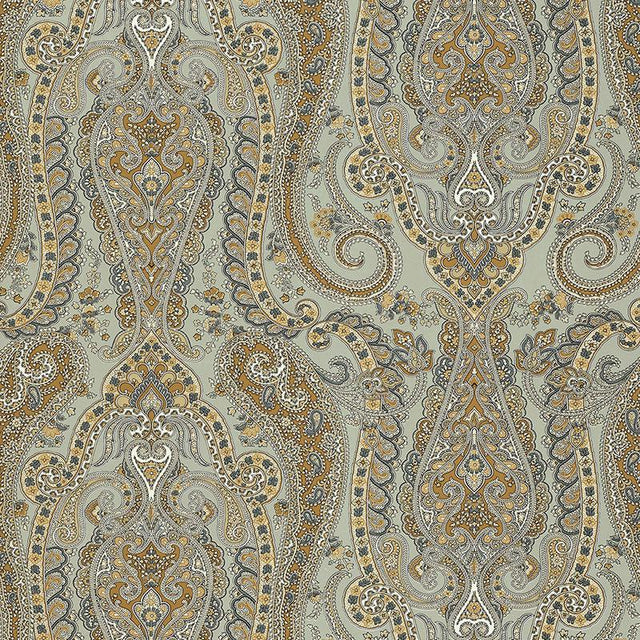 Schumacher Isabella Paisley Mineral Wallpaper