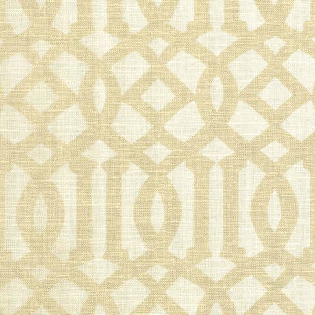 Schumacher Imperial Trellis Ii Sand / Ivory Fabric