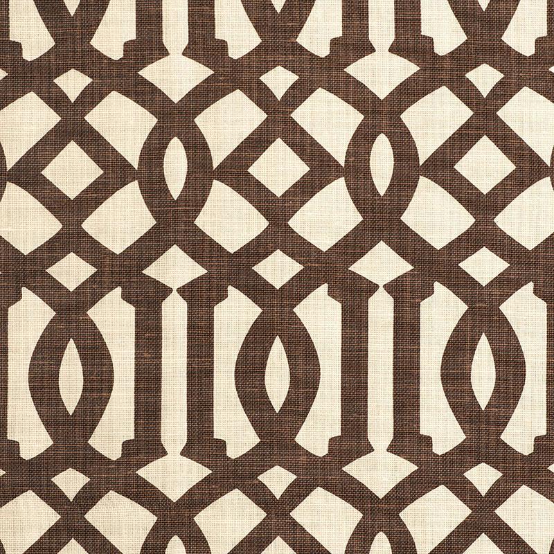 Schumacher Imperial Trellis Ii Java / Cream Fabric