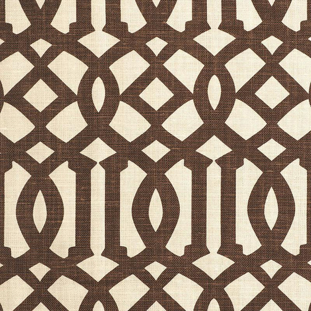 Schumacher Imperial Trellis Ii Java / Cream Fabric
