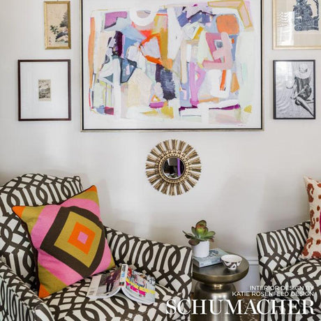 Schumacher Imperial Trellis Ii Java / Cream Fabric