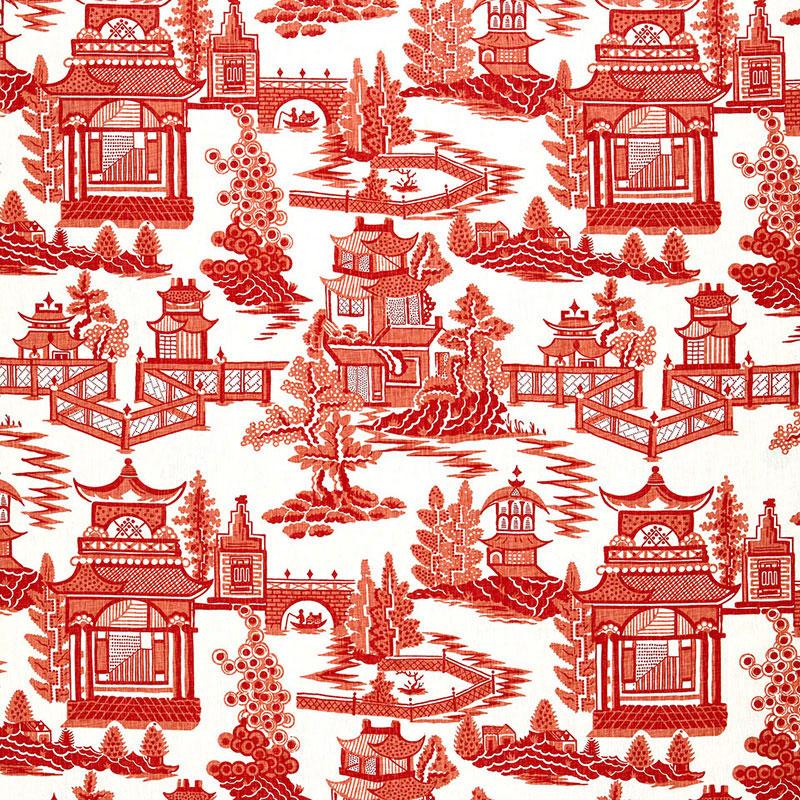 Schumacher Nanjing Coral Fabric
