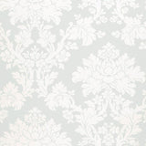 Schumacher Tierni Damask Robin'S Egg Wallpaper