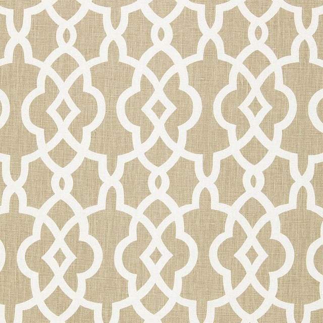 Schumacher Summer Palace Fret Sand Fabric