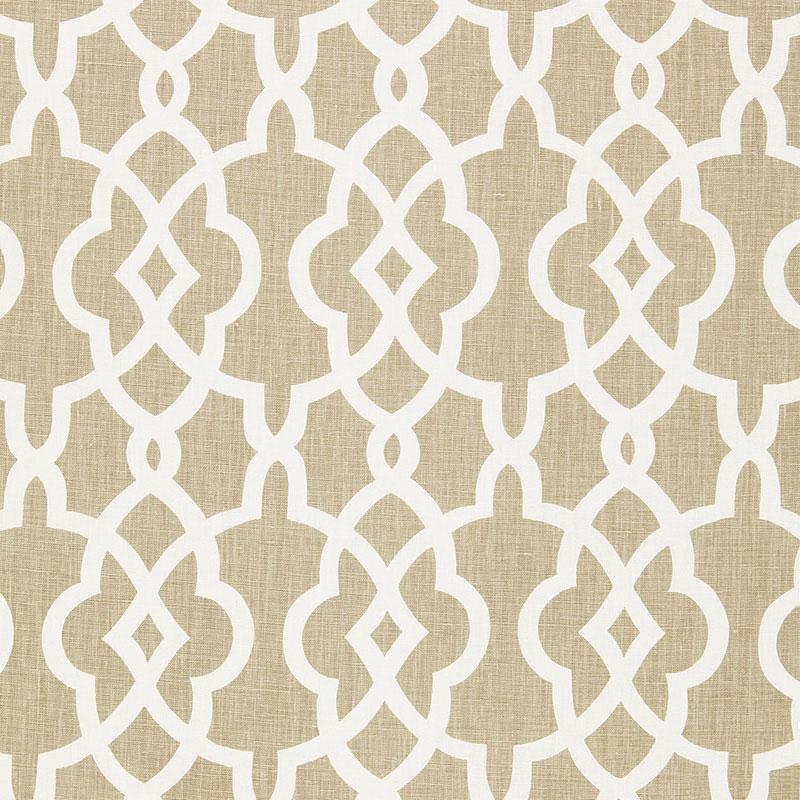 Schumacher Summer Palace Fret Sand Fabric