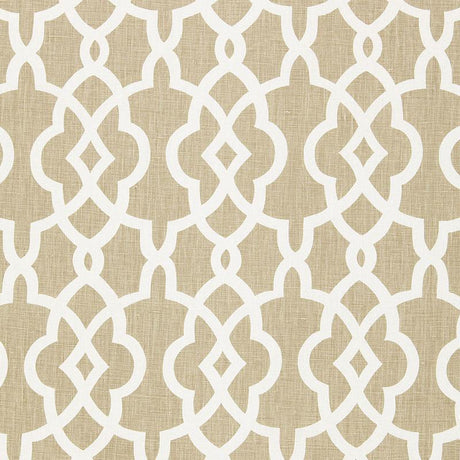 Schumacher Summer Palace Fret Sand Fabric