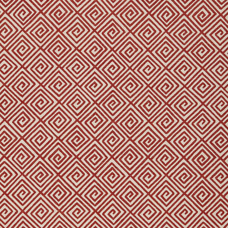 Schumacher Greek Key Ruby Fabric