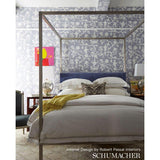 Schumacher Shantung Silhouette Print Wisteria Wallpaper