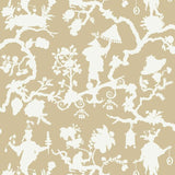 Schumacher Shantung Silhouette Print Sand Wallpaper
