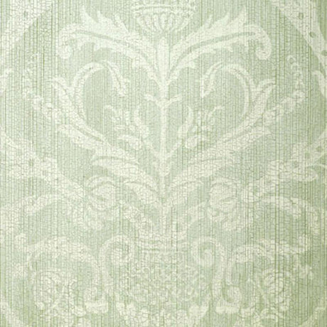 Schumacher Masaccio Damask Aqua Wallpaper