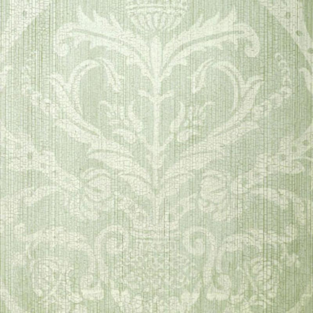 Schumacher Masaccio Damask Aqua Wallpaper