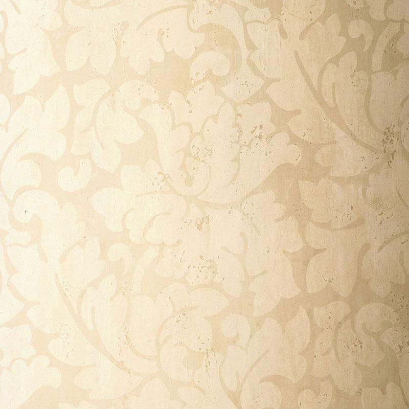 Schumacher Tolomei Damask Cream Wallpaper