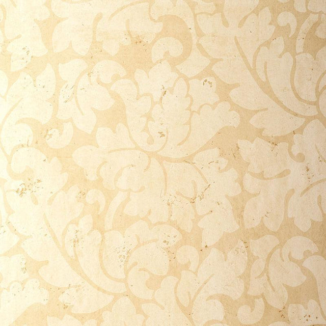 Schumacher Tolomei Damask Sand Wallpaper