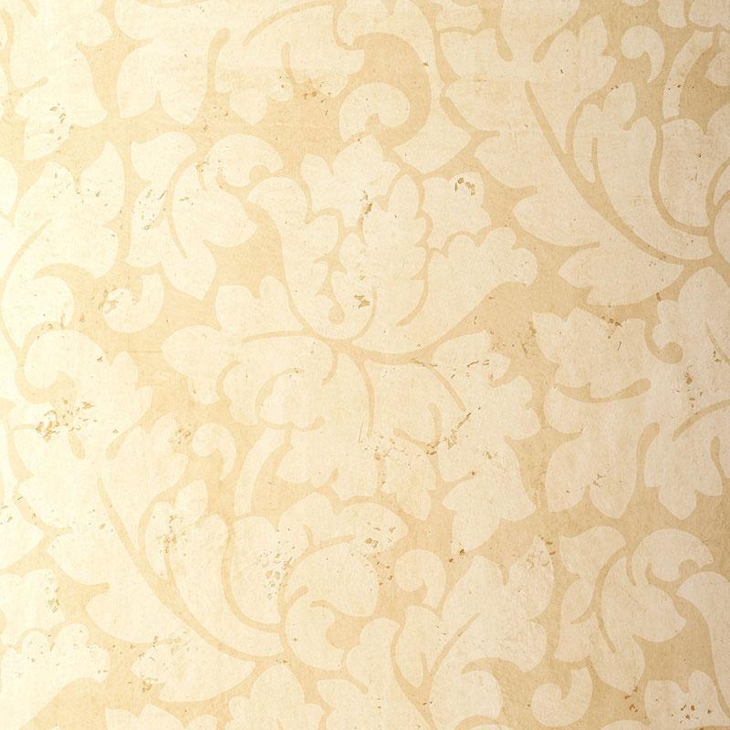 Schumacher Tolomei Damask Sand Wallpaper