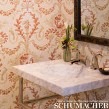 Schumacher Jester Arabesque Grisaille Wallpaper