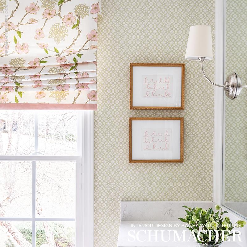 Schumacher Harbury Trellis Willow Wallpaper