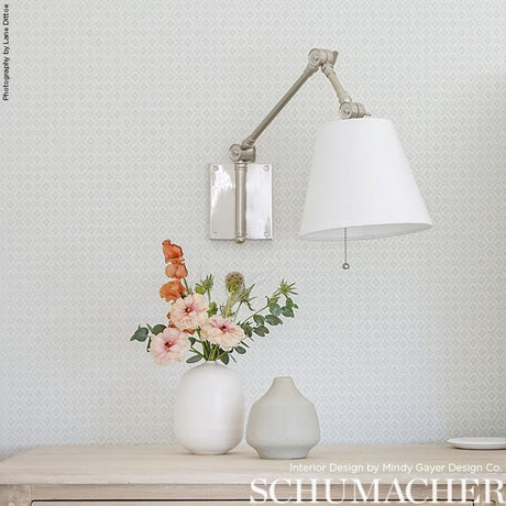 Schumacher Prescott Diamond Mist Wallpaper