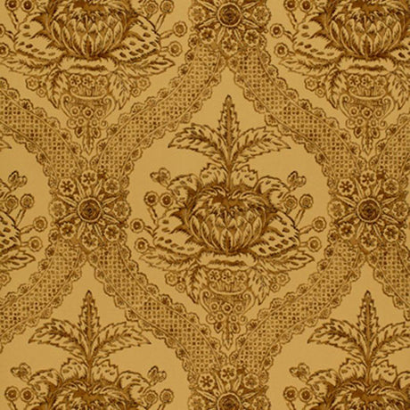 Schumacher Haddon Hall Damask Umber Wallpaper