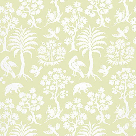 Schumacher Palm Damask Willow Wallpaper