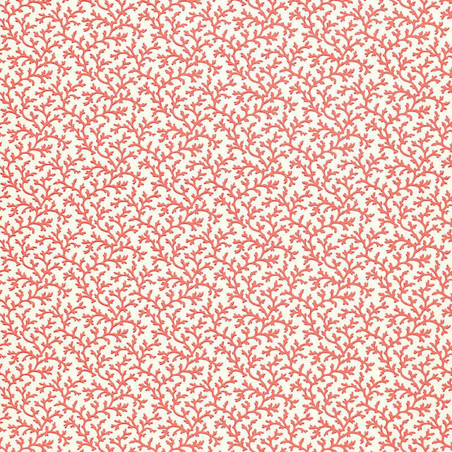 Schumacher Coral Vine Garnet Wallpaper