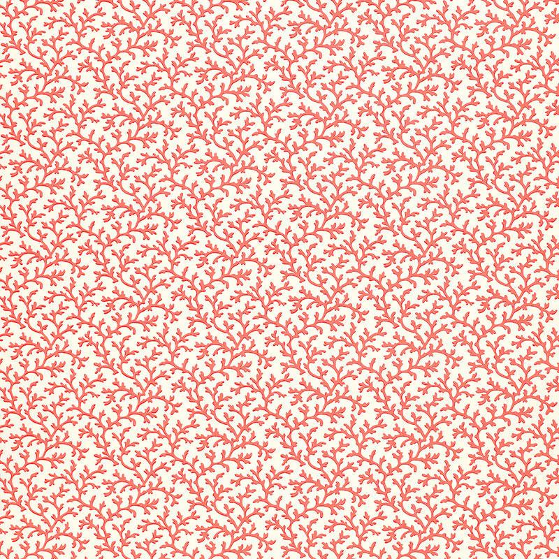 Schumacher Coral Vine Garnet Wallpaper
